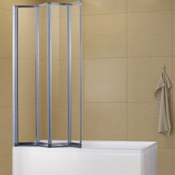 SALLY A0714P4 4mm 4-Fold Bath Screen Framed Safety Glass