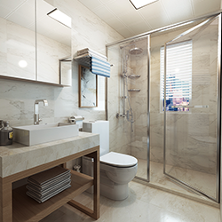 SALLY C1424 Prefabricated bathroom with steel frame and tile finish