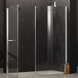 SALLY F34 Curved Glass Walk In Shower Enclosure Wet Room Screen Panel 