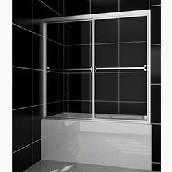 SALLY B0304P 4mm Bypass Sliding Bathtub Glass Screen 2 Sliding Way