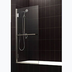 SALLY A015 8mm Rectangle Hinge Safety Glass Bath Screen with Towel Bar