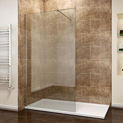 SALLY F002-1 Walk in Wetroom Single Glass Shower Screen Panel with Easy Clean Coating