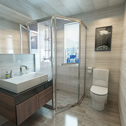 SALLY C1818 Prefabricated bathroom with steel frame and tile finish