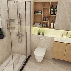 SALLY A1524-1 Prefabricated bathroom with steel frame and tile finish