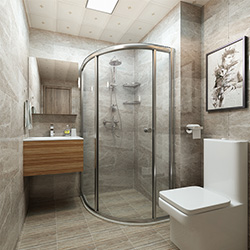 SALLY C1618 Prefabricated bathroom with steel frame and tile finish