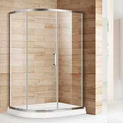 SALLY BP12S3 3 Piece Glass Panels Curve Shower Enclosure with Single Door