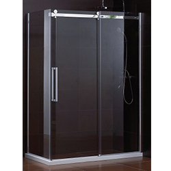 SALLY B054 Rectangle Big Roller Frameless Sliding Shower Enclosure with Side Panel